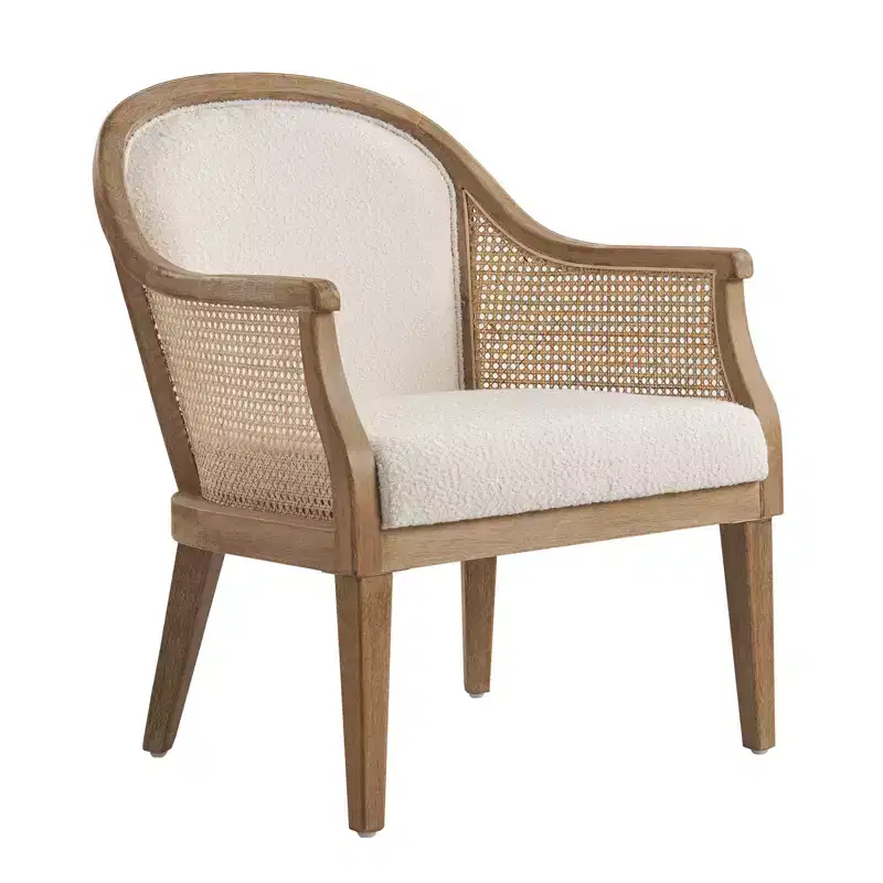 Gordon Farmhouse Rattan Solid Wood Armchair| HULALA HOME