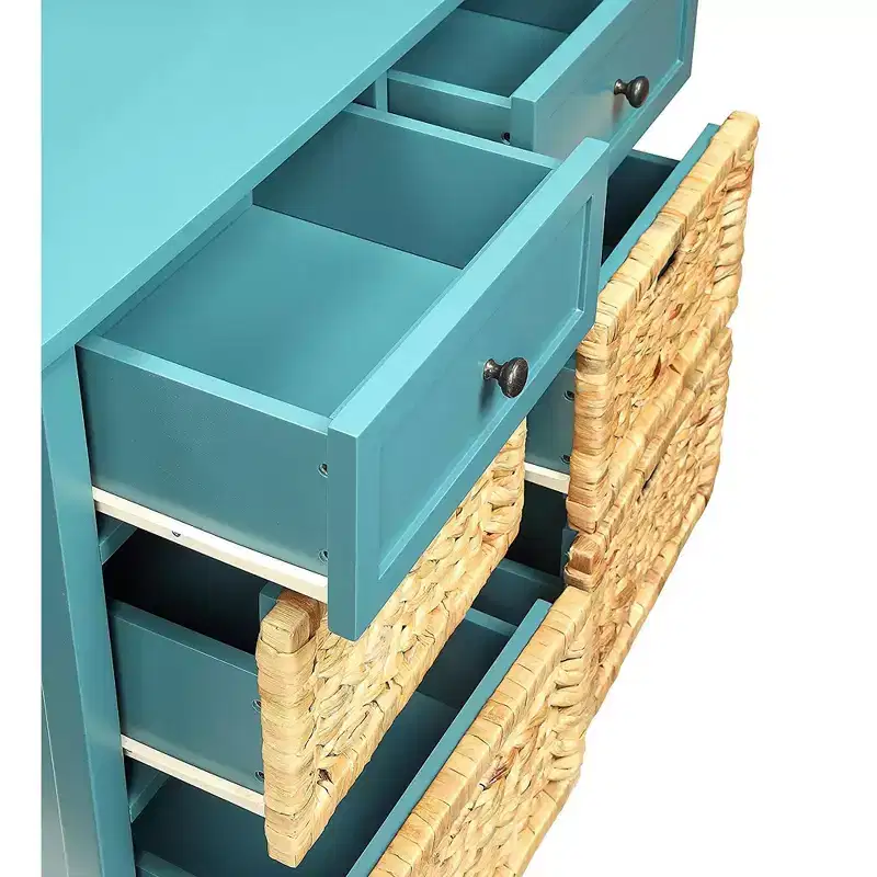 Royal Hampton Console Table With 6 Drawers, Blue