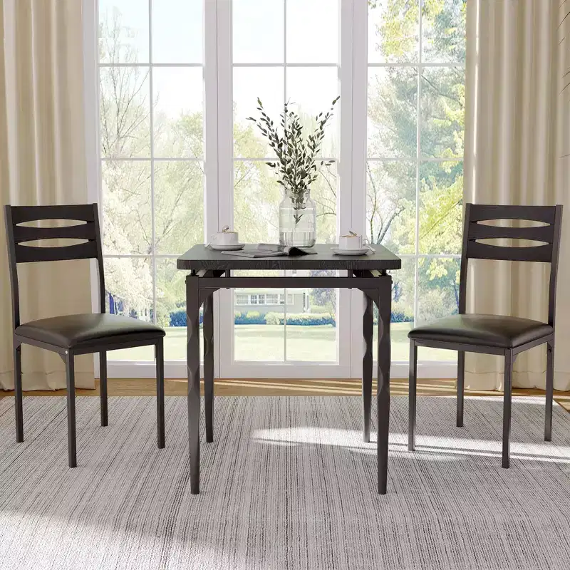 3 Piece Dining Table Set, with Spiral Legs