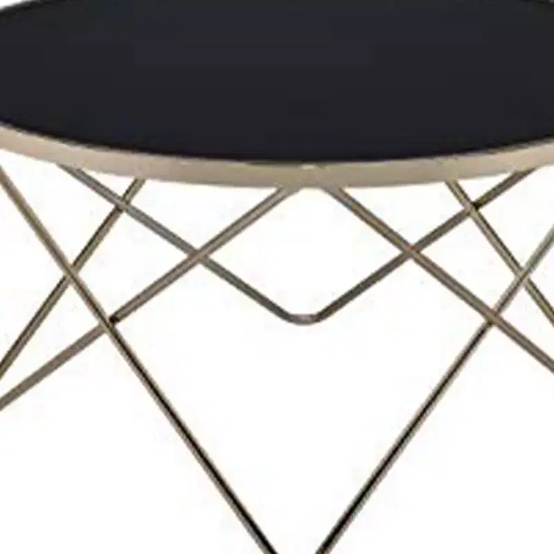 Coffee Table, Black Glass & Gold