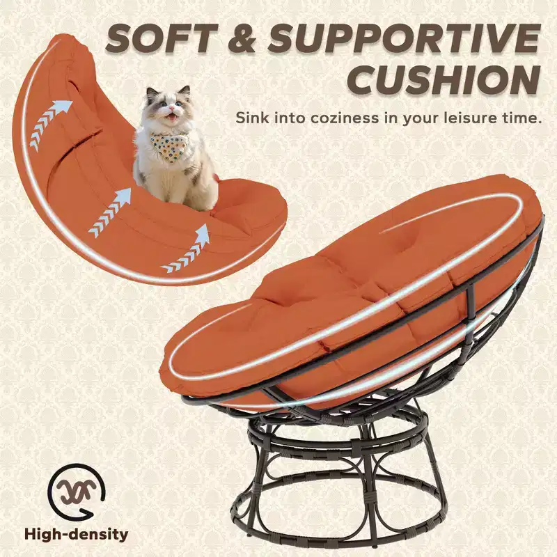 Papasan Patio Chair with Cushions