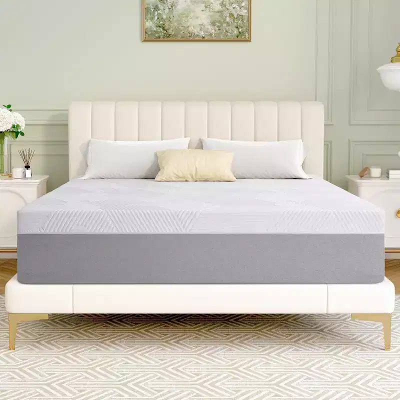 Wuleitex 10 inch comfortable memory foam mattress, three layers of breathable high-quality foam mattress, with removable cover