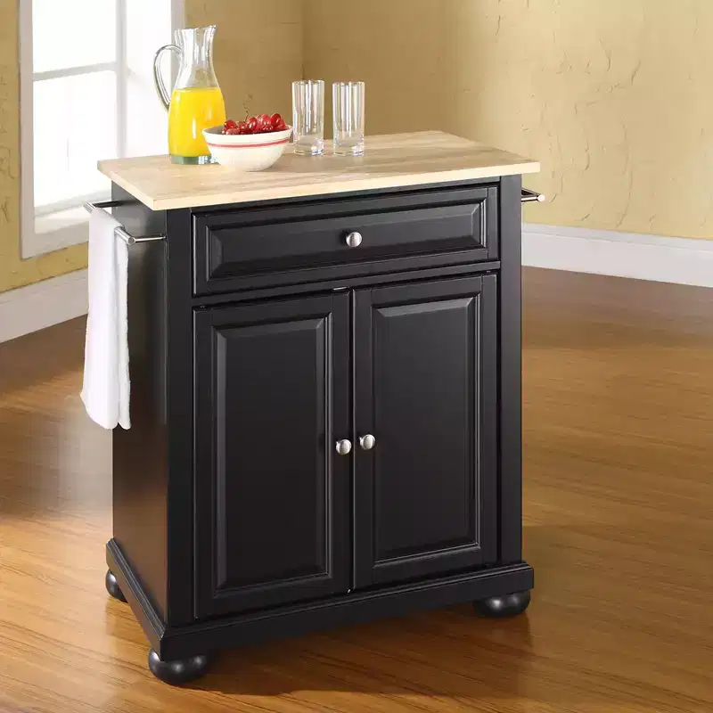 Wood Top Portable Kitchen Island/Cart