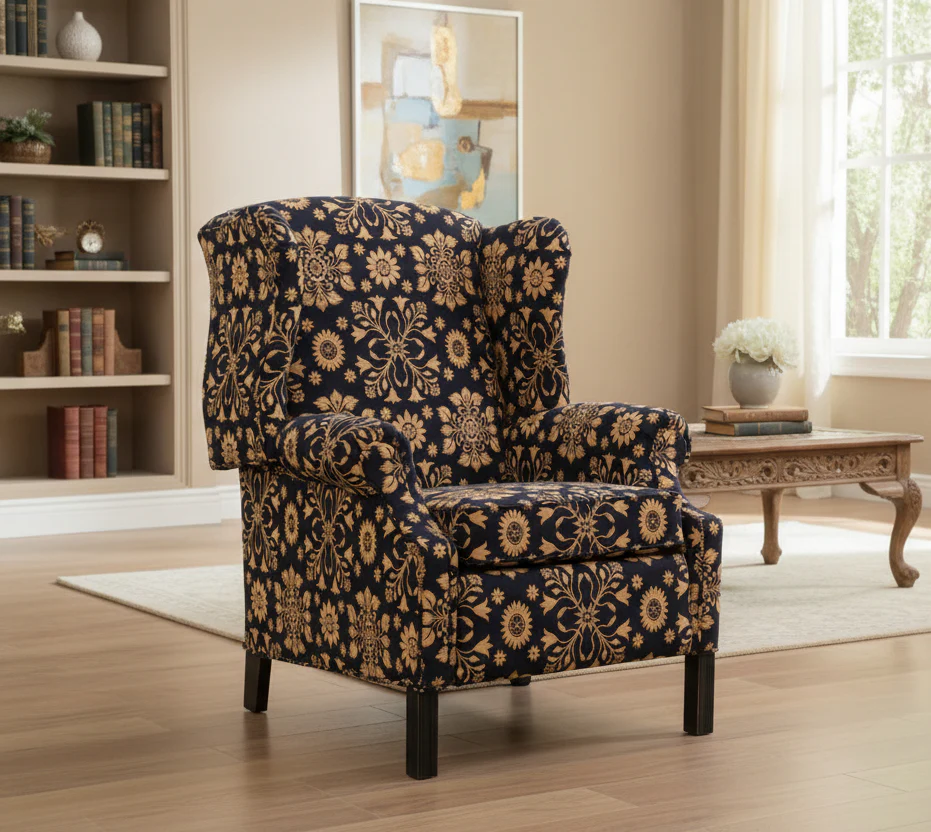 Upholstered Recliner Chair with Wide Seat and Arm Covers