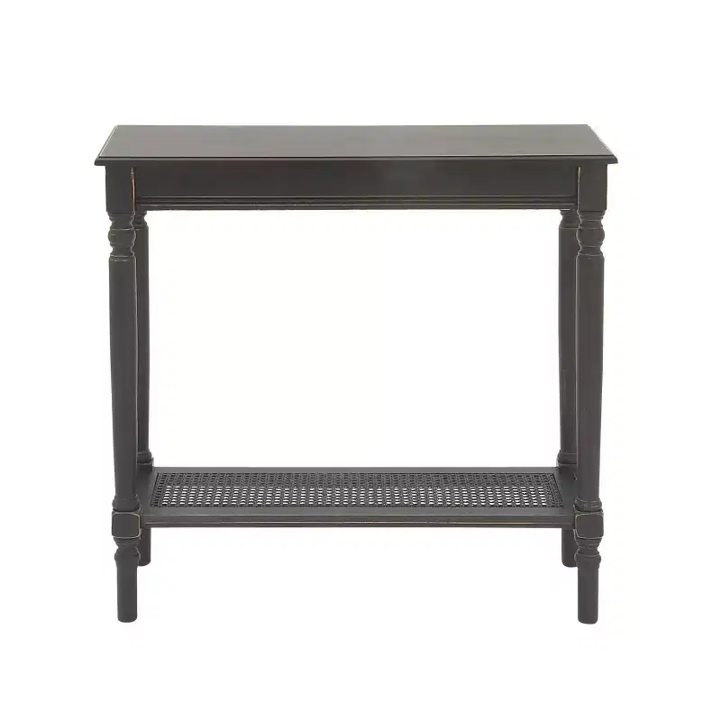 Wood Traditional Rectangular Console Table Black - Olivia & May
