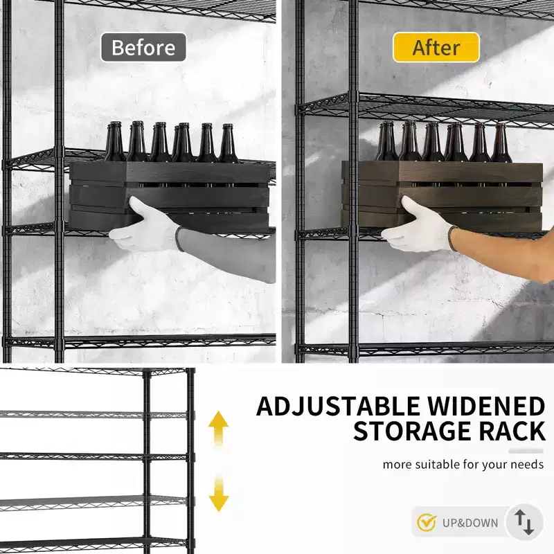 Black 4-Tier Adjustable Tier Spacing With Adjustable Casters
