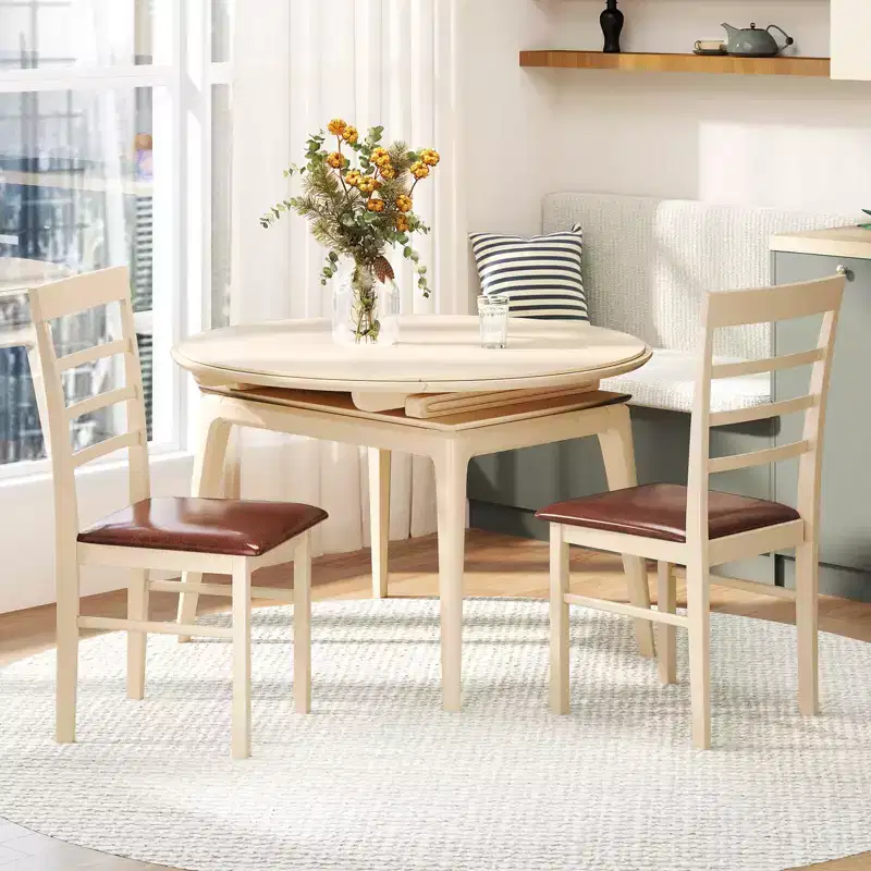 Costway Wooden dining chair set of 2/4 with rubber wood frame padded seat for kitchen