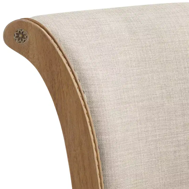 55 Downing Street Oliver 30 1/2 High Sand Fabric Scroll Back Swivel Bar Stool