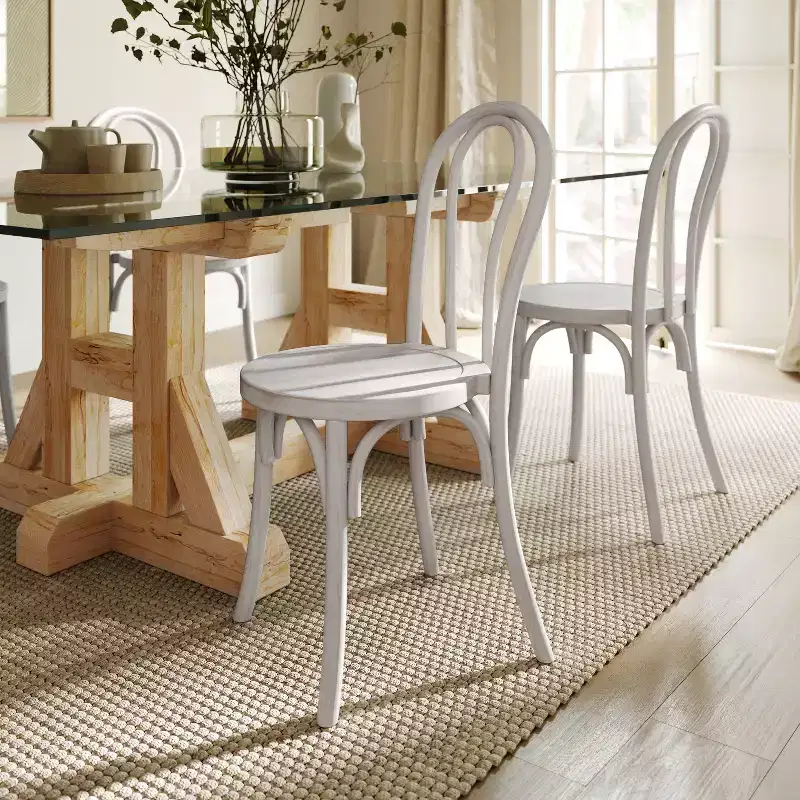 Flash Furniture Betsy Commercial Grade Thonet Style Solid Wood Stackable Dining Chair - Set of 2