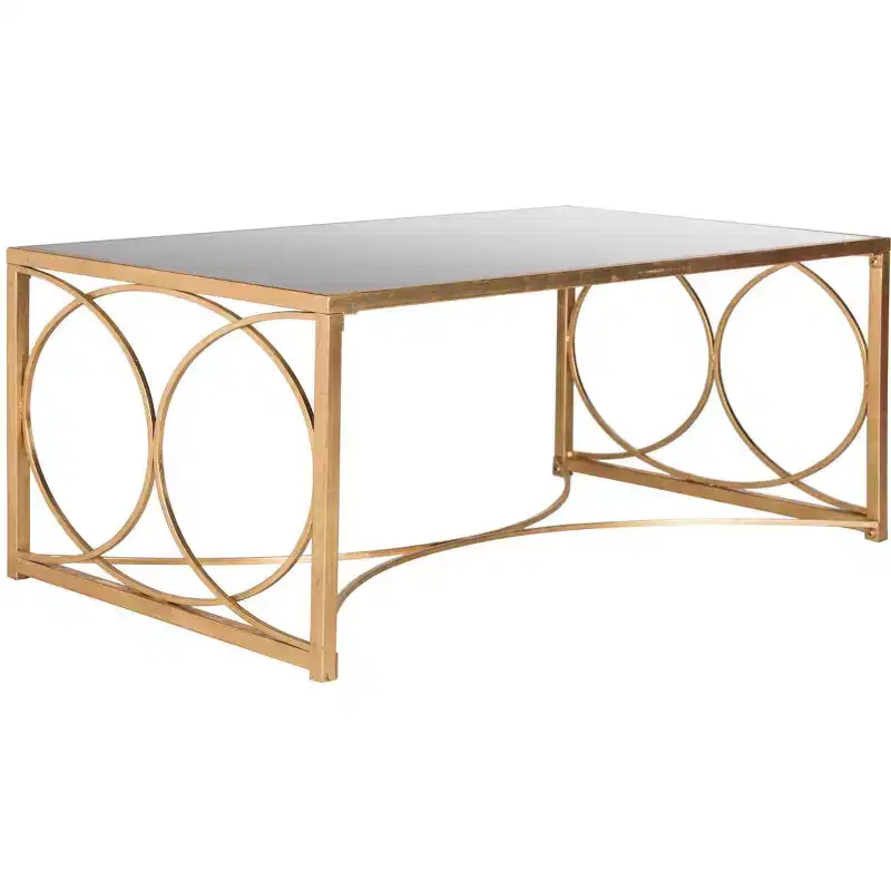Coffee Table, Gold & Mirror Finish, Modern Accent Table for Living Room