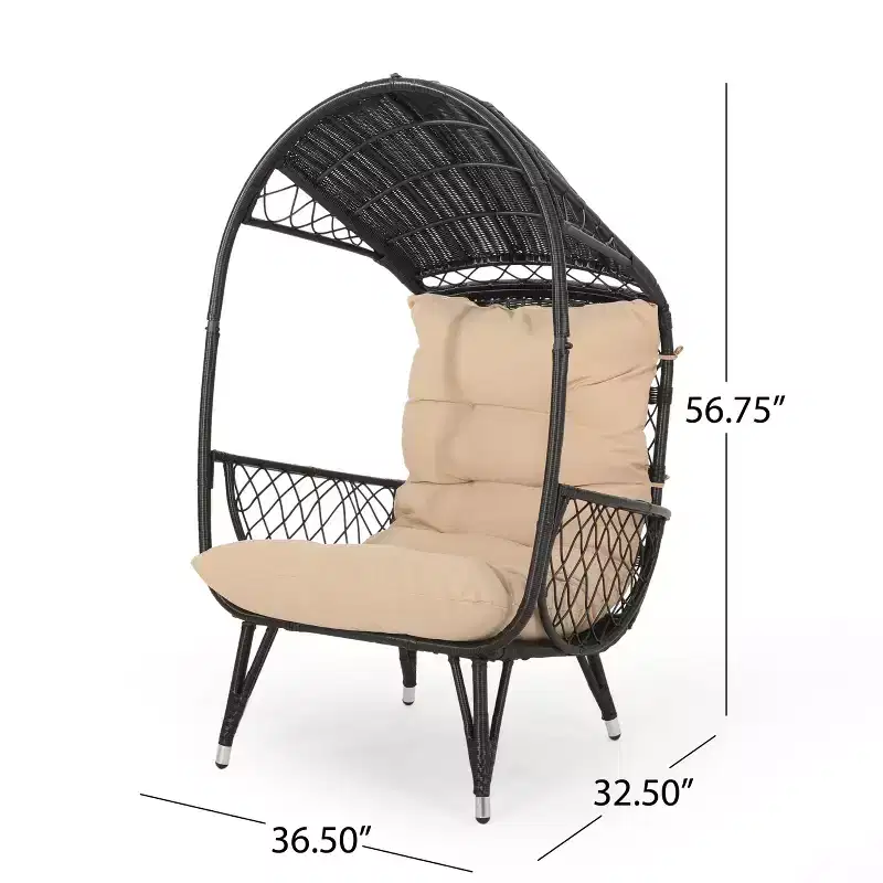 Christopher Knight Home Didier Farmhouse Iron and Faux Rattan Patio Standing with Basket Design