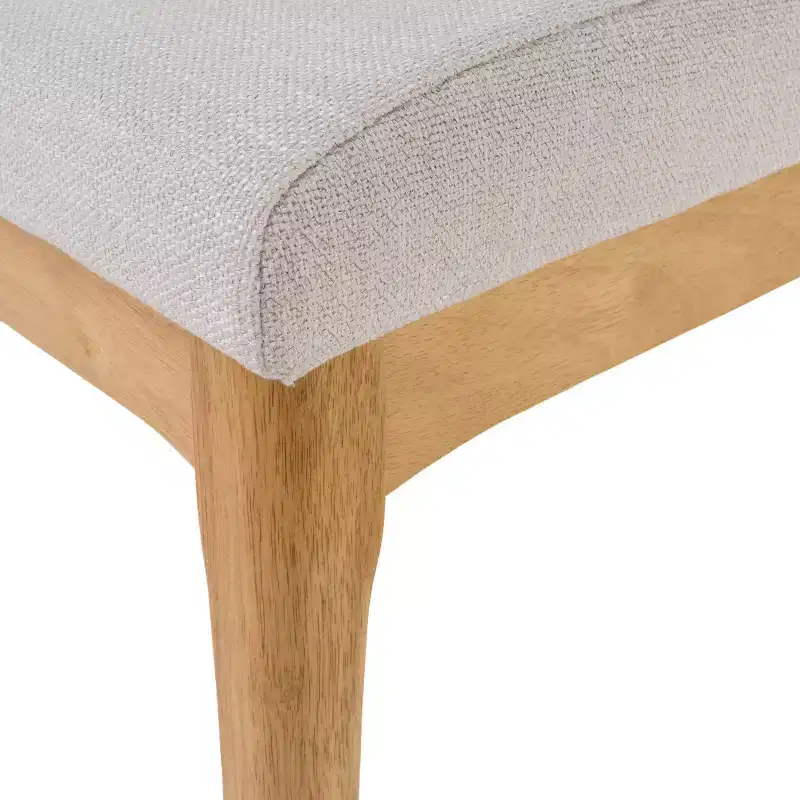 Okak Set of 2 Modern Dining Chairs, Fabric Dining Room Chairs, Upholstered Kitchen Side Chairs with Curved Backrest & Metal Frame