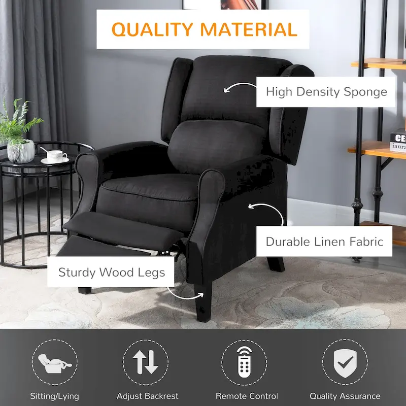 Heated Massage Recliner Chair with Lumbar Heating & Remote Controller