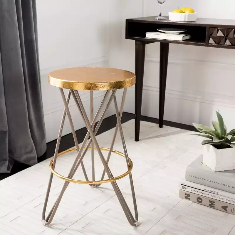 Lorna Gold Leaf Counter Stool - FOX3255 - Safavieh Couture