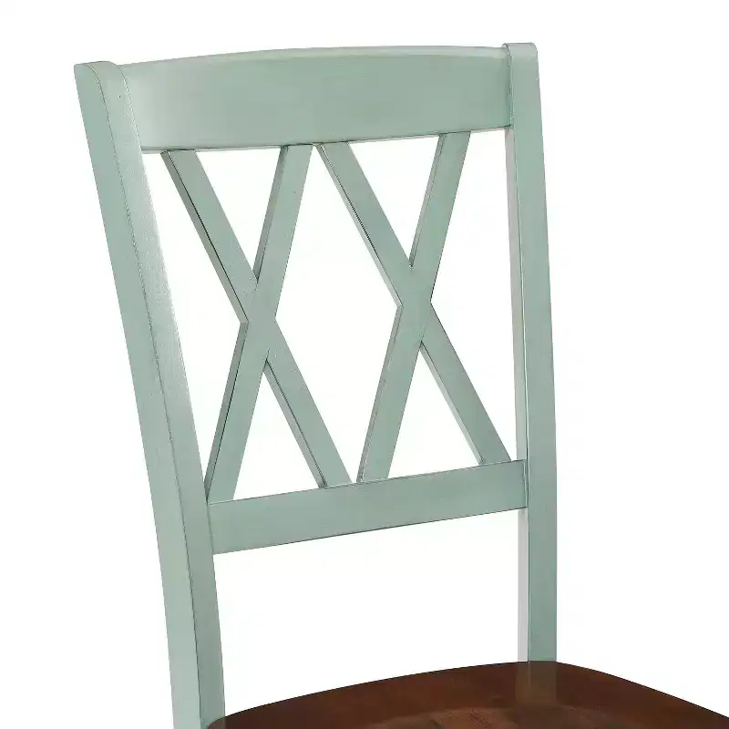 Dining Chair Set of 4 Rubberwood X-Back Armless 250 lbs Capacity Kitchen Dining Room