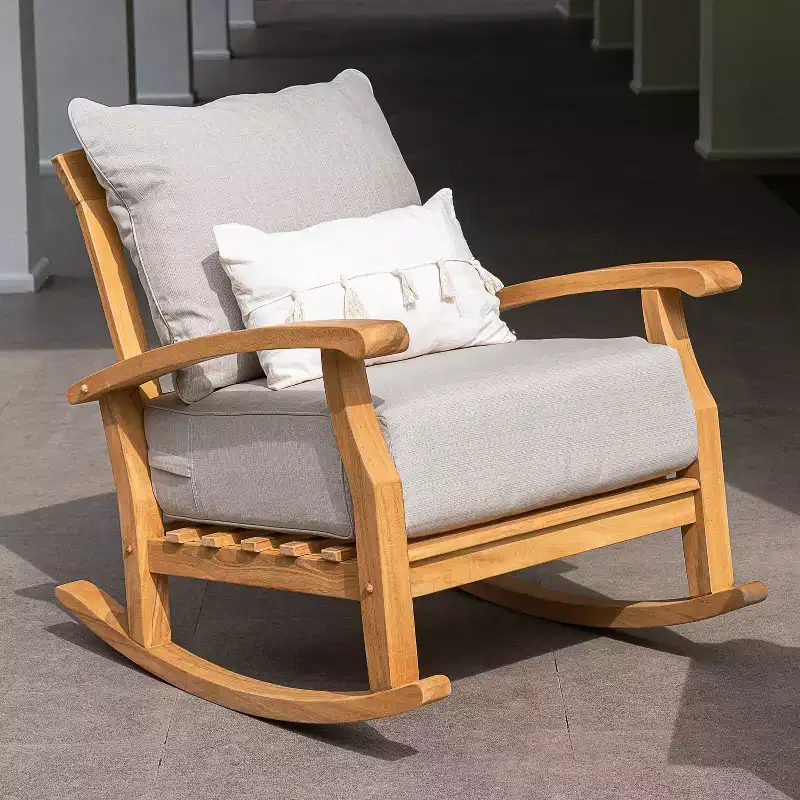 Sonoma Lane Amherst Teak Patio Rocking Chair with Zippered Cushion and Frame
