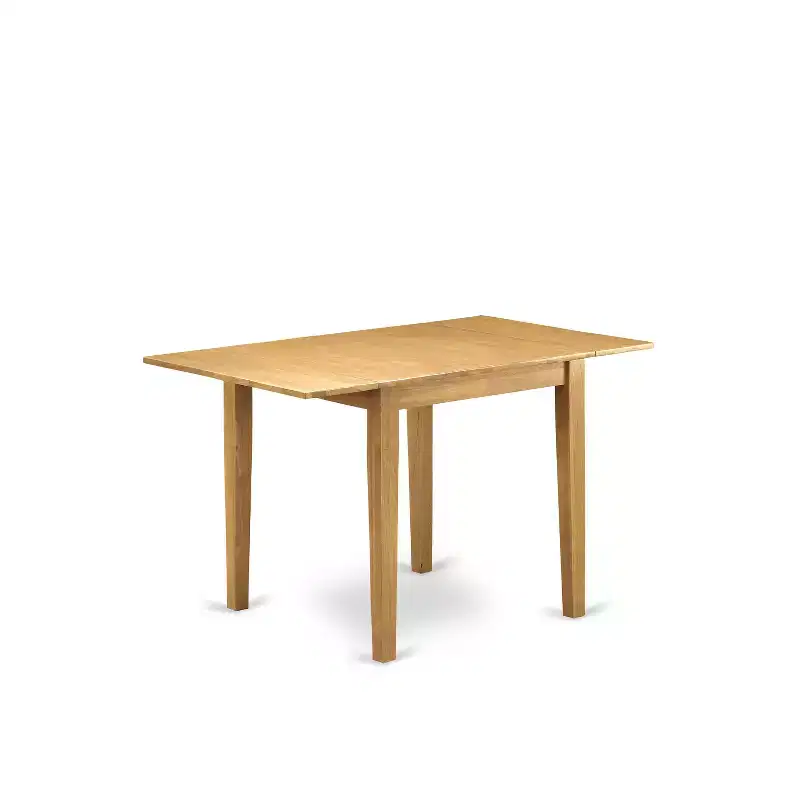 HomeStock Belmont Dining Set 3 Pc - 2 Dining Room Chairs and a Breakfast Table - Oak Finish Wood - Light Baige Color Linen Fabric
