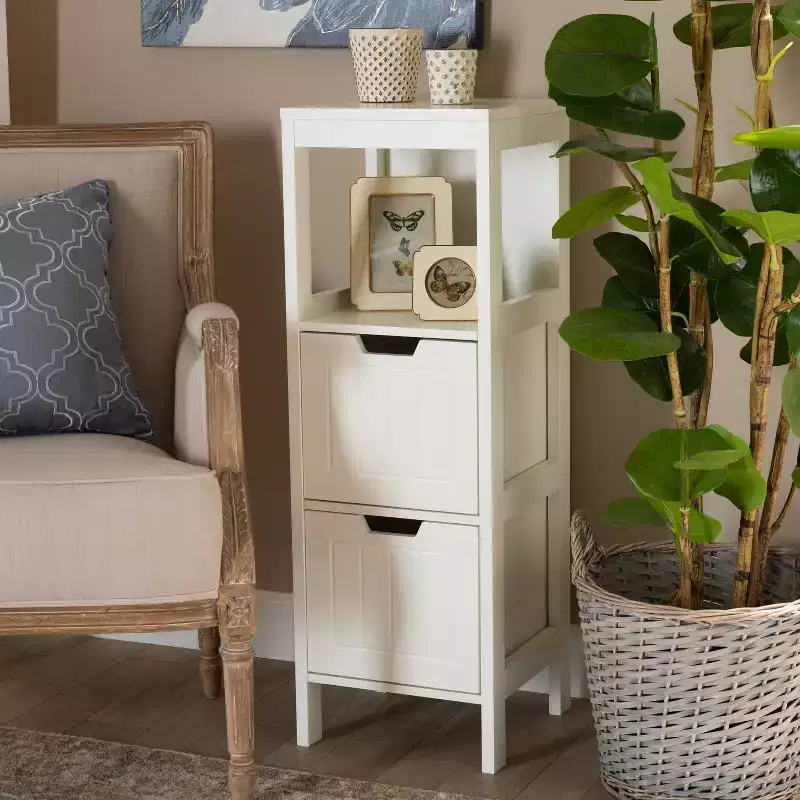 Wood Utility Storage Cabinet with 2 Doors and 2 Shelves