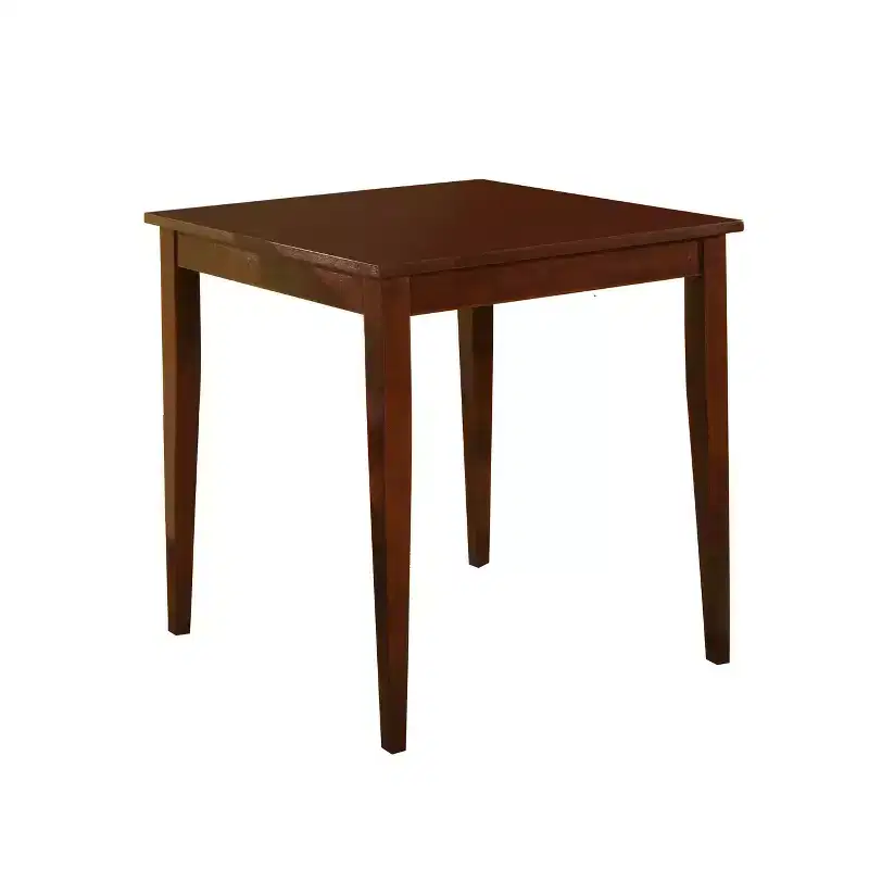 Square Solid Wood Dining Table Cappuccino Rubberwood Compact 30