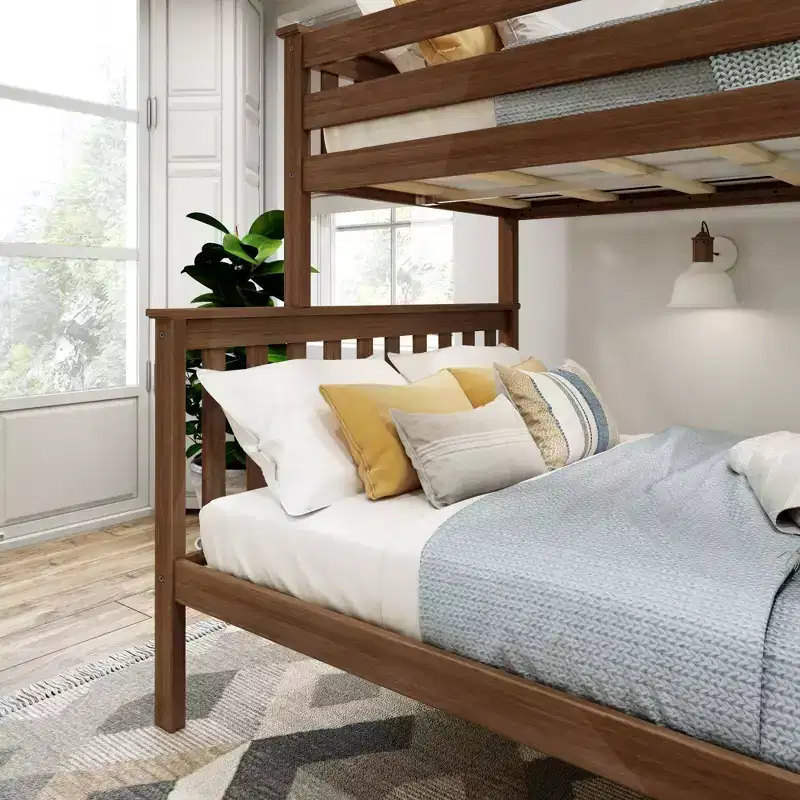 Solid Wood Twin over Full Bunk Bed, No Box Spring Needed, Low VOC, 400 lb Capacity