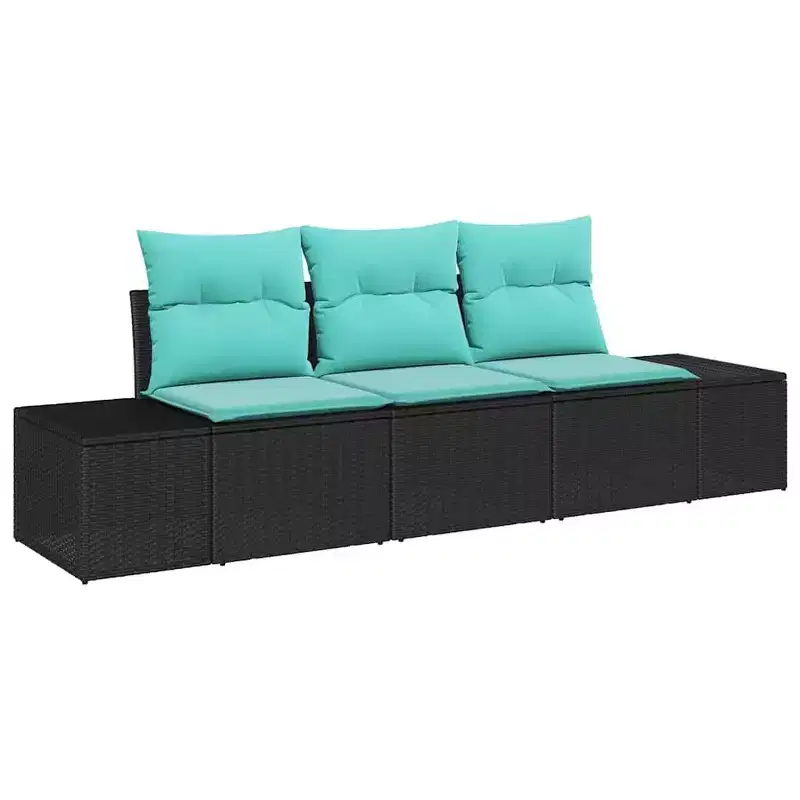 vidaXL Garden Sofa Set 3 pcs Brown Poly rattan