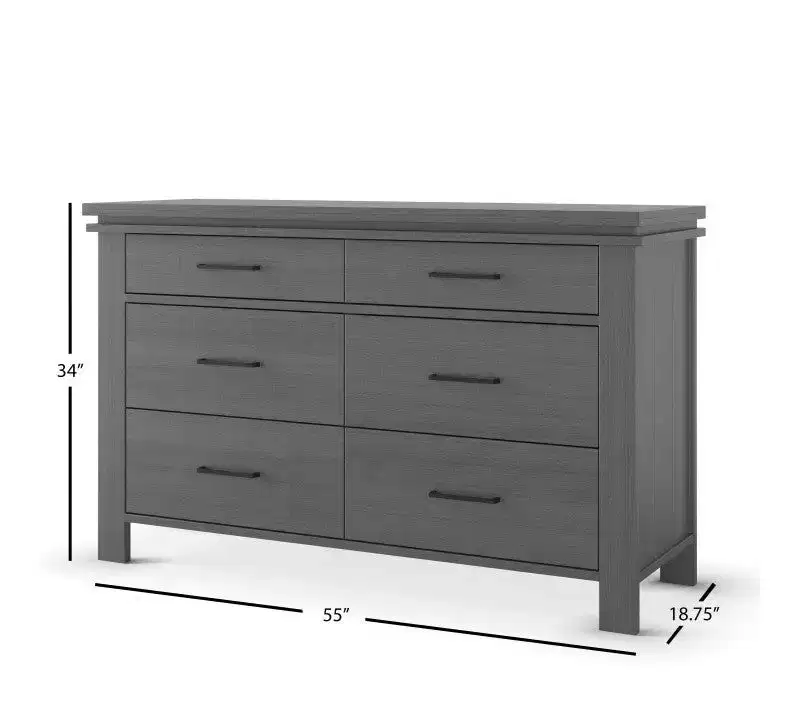 Child Craft Denman Crib, Dresser, Chest, and Nightstand 4-Piece Nursery Set, Grows with Your Baby