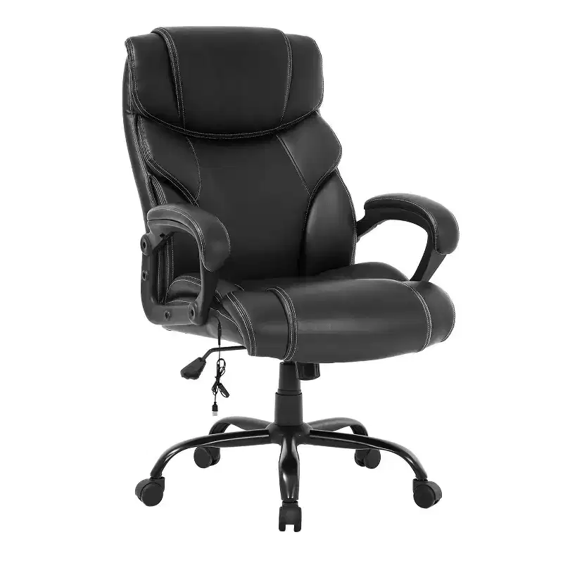 Heavy Duty Office Chair – 400 lbs, USB Massage, Lumbar Support, Adjustable Height, Black