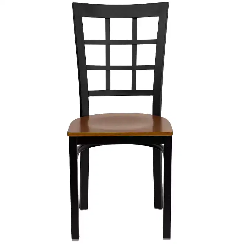 Flash Furniture Black Window Back Metal Restaurant Chair