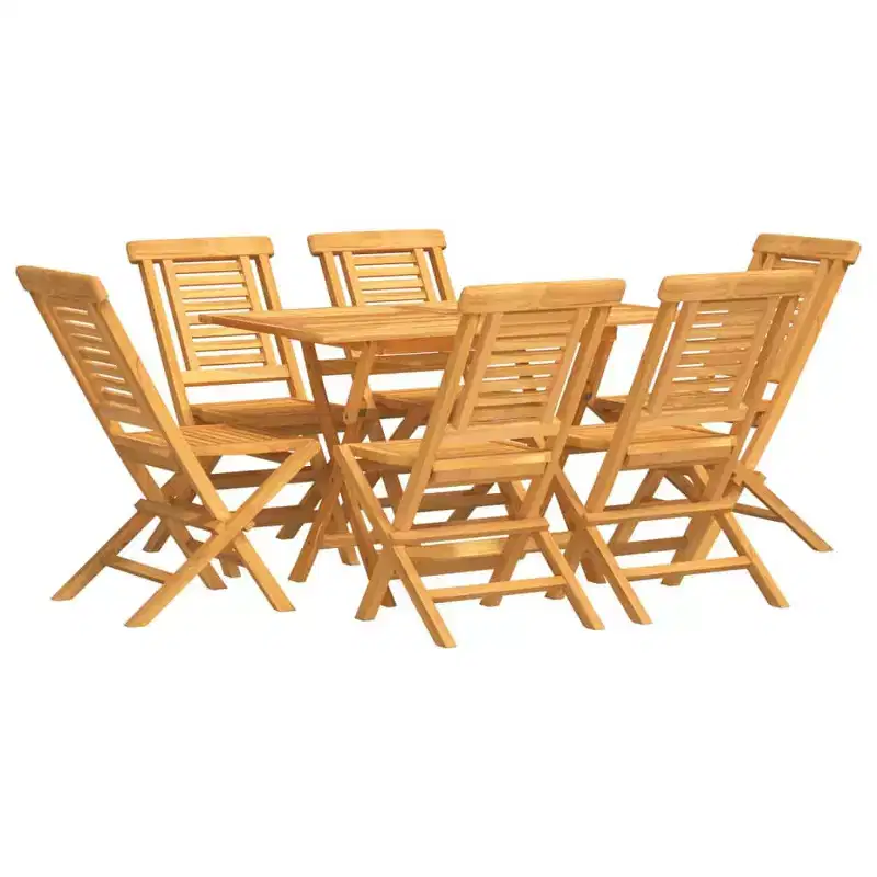 vidaXL Patio Dining Set Outdoor Table and Chair Furniture Solid Wood Teak