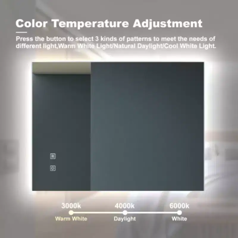 36X28 inch Bathroom Led Classy Vanity Mirror with High Lumen,Dimmable Touch,Wall Switch Control