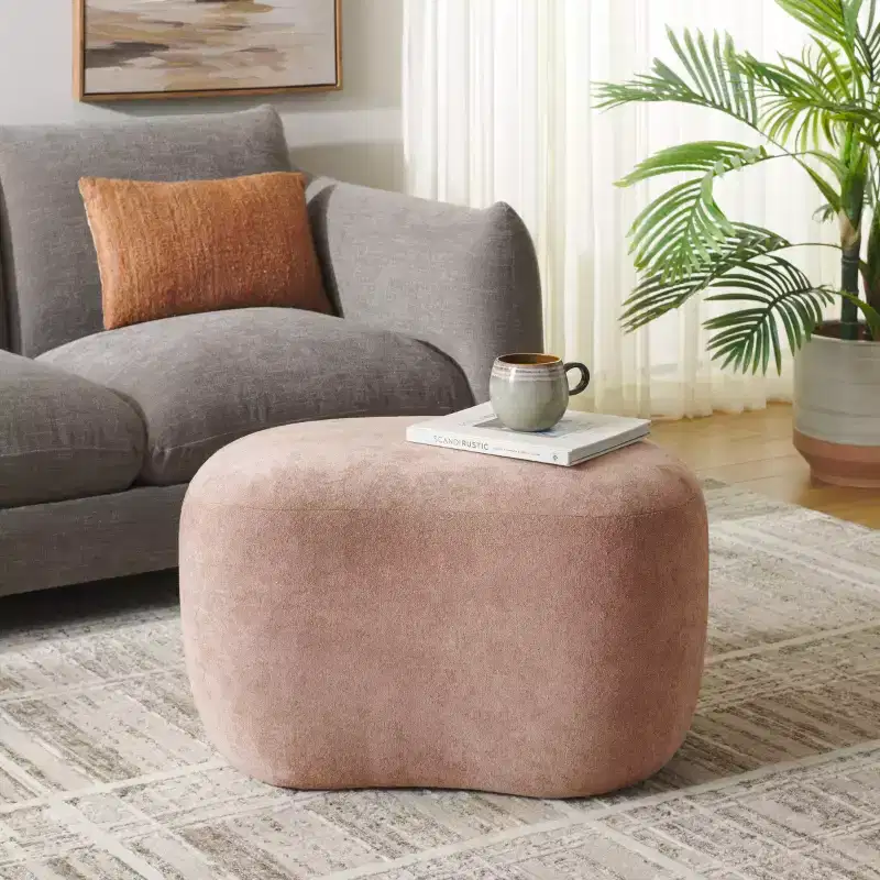 Regut Ottoman - OTT1303 - Peach - Safavieh