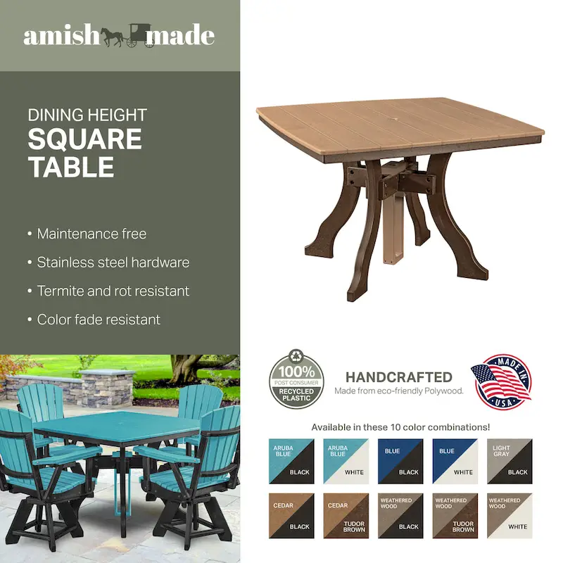 American Furniture Classics Dining Height Square Table , Made in the USA