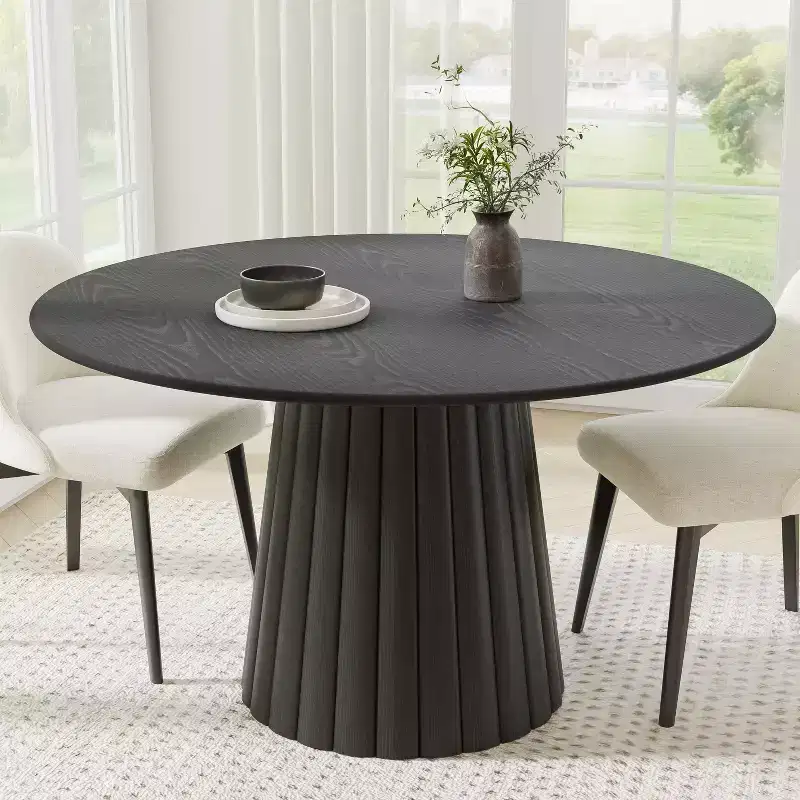 Dovelina Modern Round Dining Table Wood Kitchen Table
