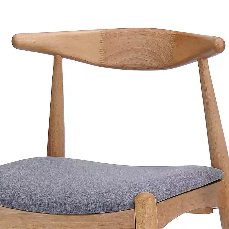 GDFStudio Virgil Mid Century Modern Fabric and Rubberwood Dining Chairs (Set of 2)