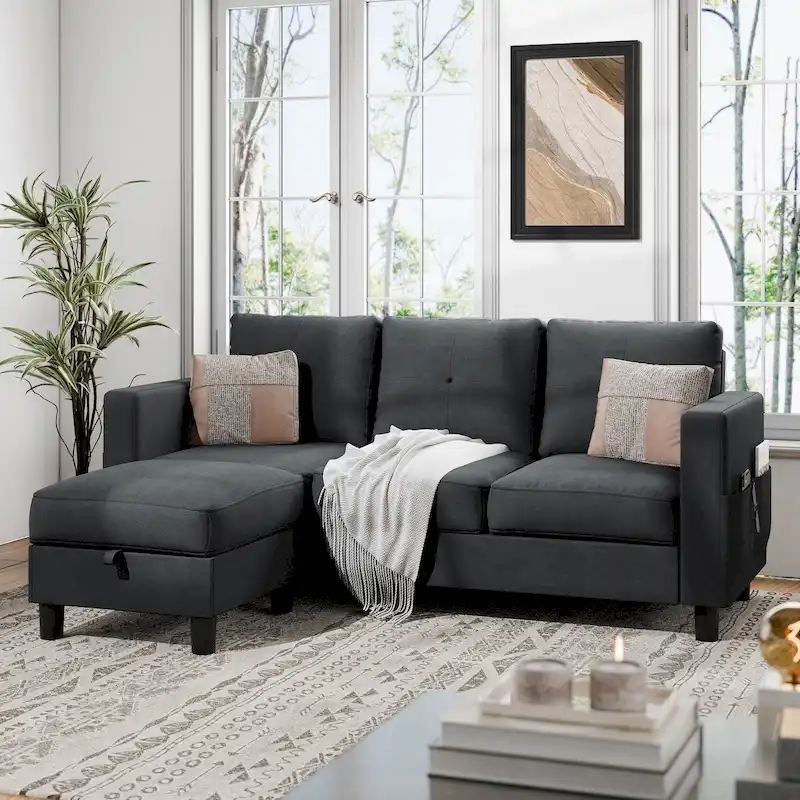 Convertible Sectional Sofa Couch, L Shaped Couch Sofa
