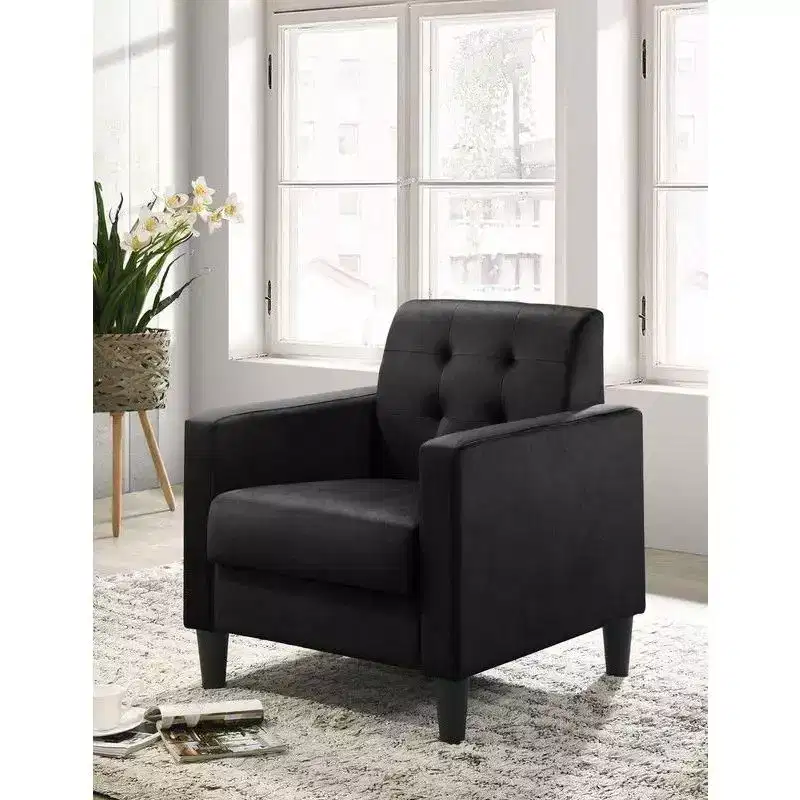 HOMLUX 27.5W Velvet Accent Arm Chair with Tufting