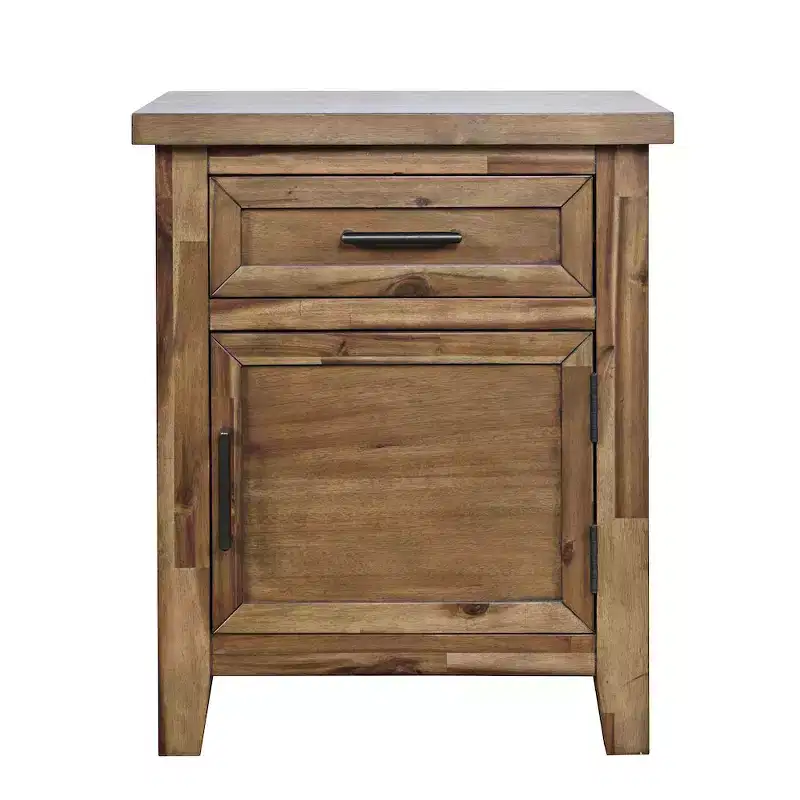 Jofran,Claremont Transitional Rustic Wood Accent End Table with Storage