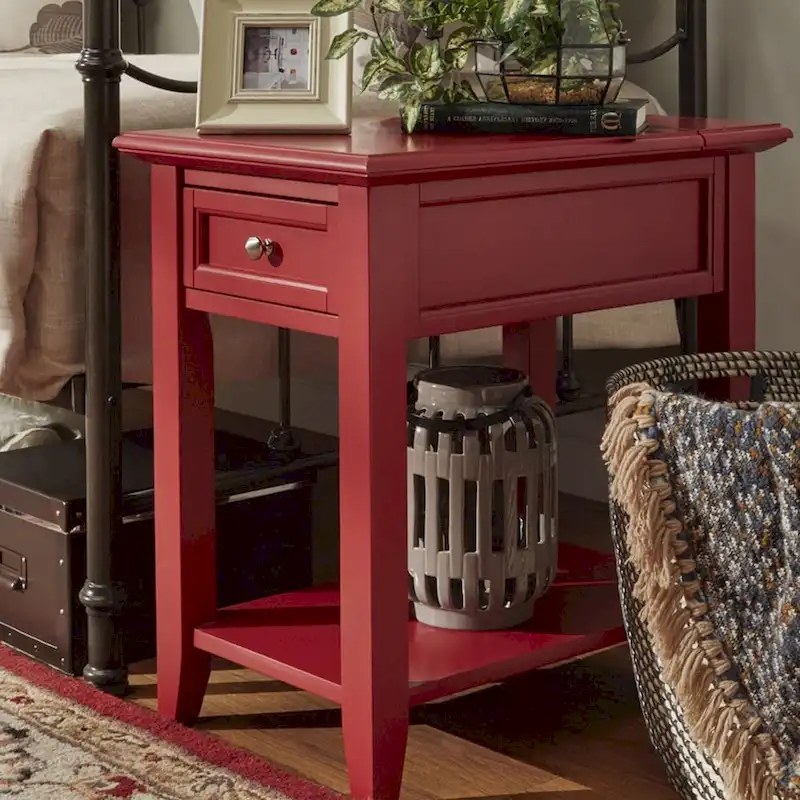 Zayden 1-drawer Side Table with Charging Station by iNSPIRE Q Bold