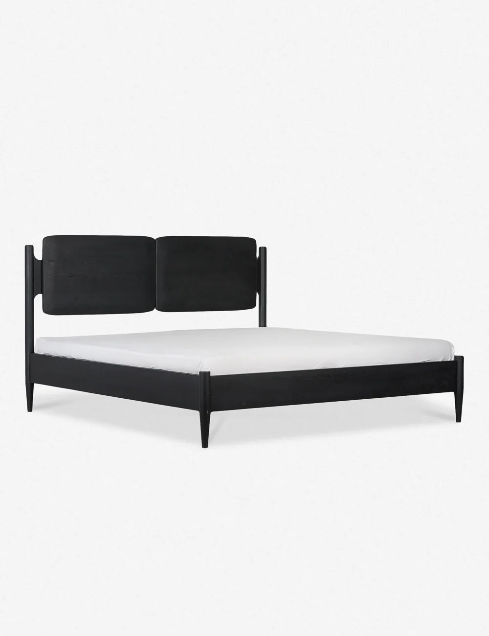 Platform Bed - The soft, sculpted lines of this FSC-certified oak bed frame complement its natural wood grain texture
