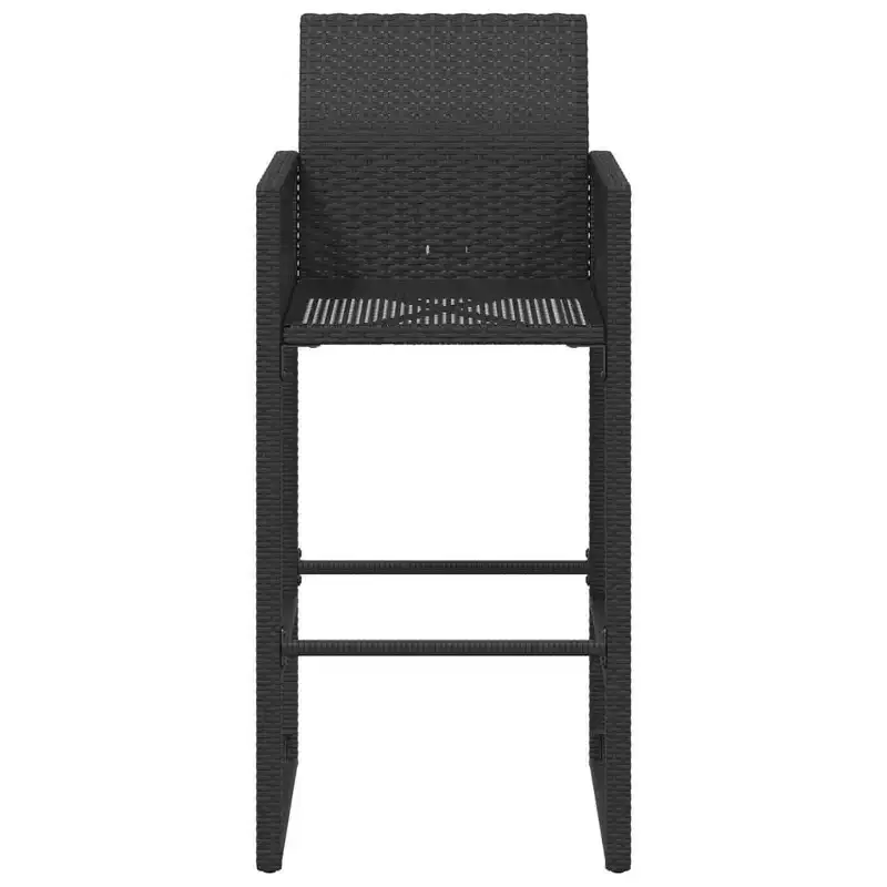 vidaXL Garden Bar Stool PE rattan, powder-coated steel, 100% polyester