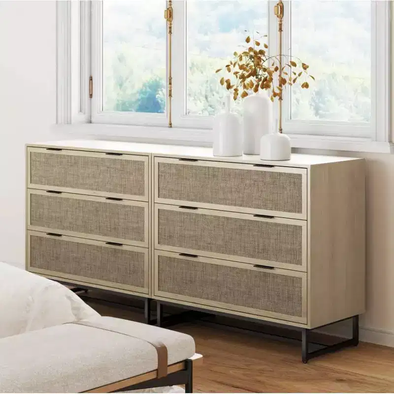 Nathan James Set of 2 Kova Rattan Dresser