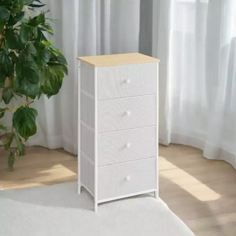 Chic 4-Drawer Fabric Dresser - Versatile Storage Solution for Bedroom, Living Room, and More