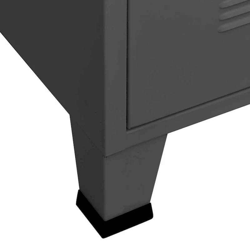 Industrial Metal TV Stand with 2 Doors and Storage Shelf - 41.3W