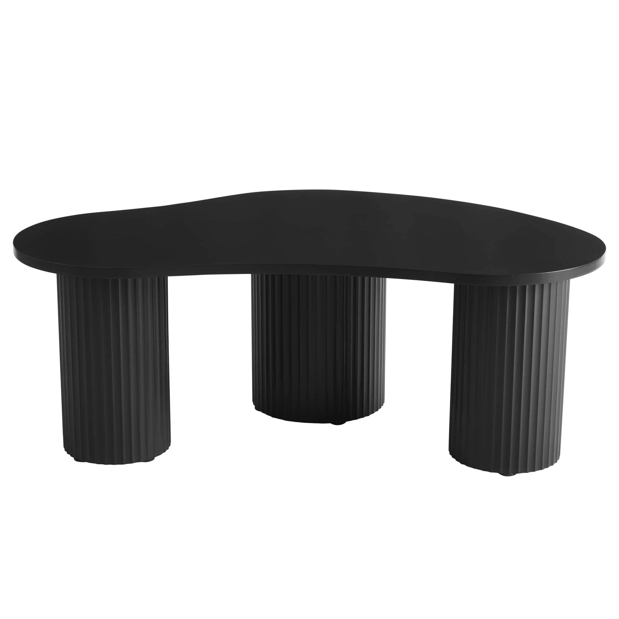 Contemporary Black Painted Coffee Table with Irregular Shape for Living Room
