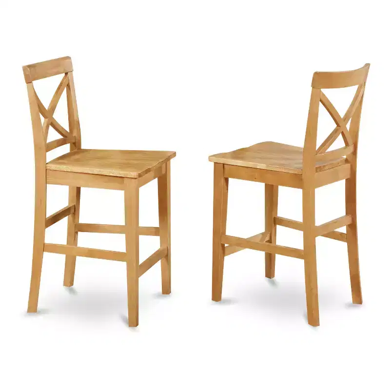 HomeStock Belmont Counter Height Dining Set-Pub Table And Counter Height Dining Chair, Oak