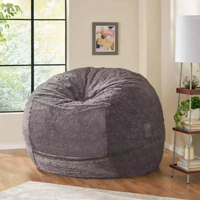 60 Greyrock Modern Glam Faux Fur Winter Bean Bag - Christopher Knight Home