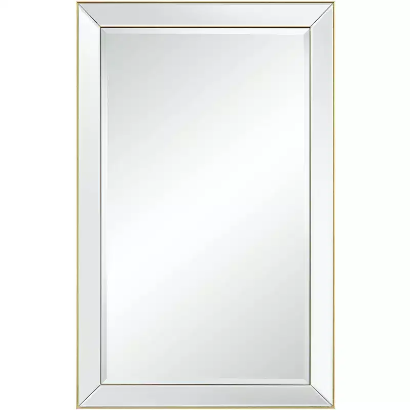 Uttermost Verne Matte Gold Edging 24 x 38 Rectangular Wall Mirror