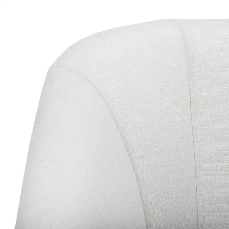 White Upholstered Accent Chair – Solid Wood Frame, 275 lbs Capacity