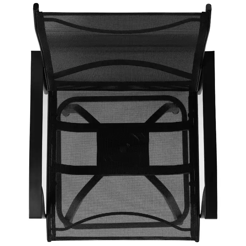 Flash Furniture Valerie Patio Bar Height Stools Set of 2, All-Weather Textilene Swivel Patio Stools and Deck Chairs with High Back & Armrests