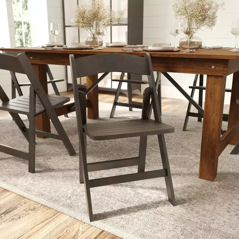Merrick Lane Solid Wood Dining Chair with Foldable Design and Elegant Finish
